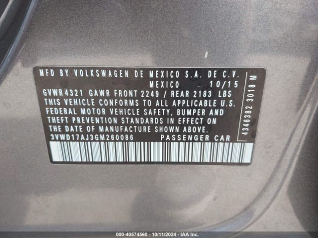 3VWD17AJ3GM260086 Volkswagen Jetta 1.8t Sport