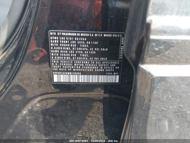 3VV3B7AX0MM138959 Volkswagen Tiguan 2.0t Se/2.0t Se R-line Black/2.0t Sel