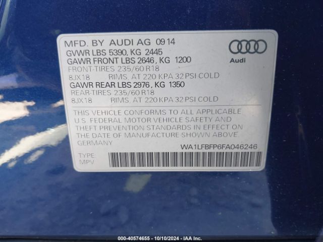 WA1LFBFP6FA046246 Audi Q5 2.0t Premium