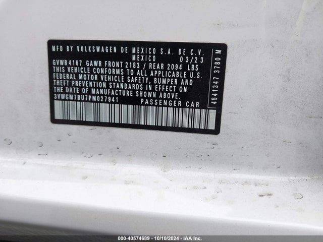 3VWGM7BU7PM027941 Volkswagen Jetta 1.5t Sel