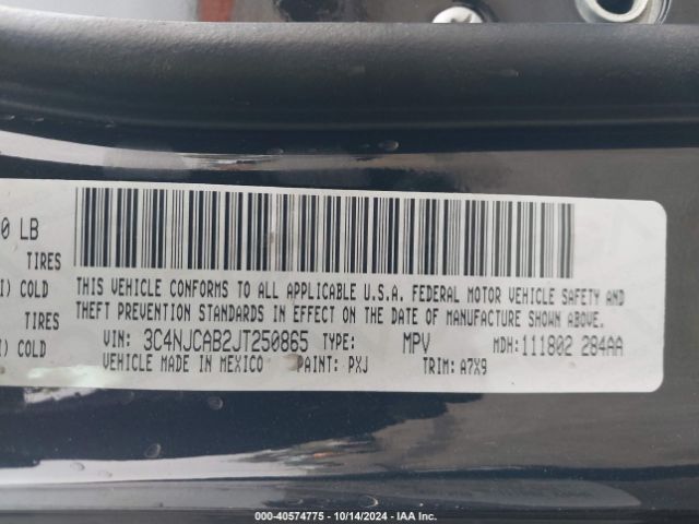 3C4NJCAB2JT250865 Jeep Compass Sport Fwd