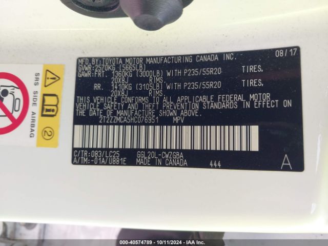 2T2ZZMCA5HC076951 Lexus Rx 350 F Sport