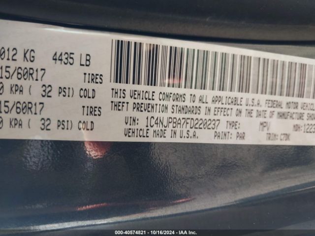 1C4NJPBA7FD220237 Jeep Patriot Altitude Edition