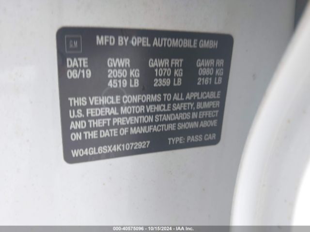 W04GL6SX4K1072927 Buick Regal Sportback Fwd Preferred