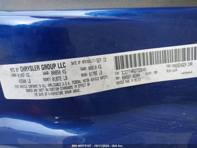 2013 FIAT 500 3C3CFFAR6DT526481 Photo 8