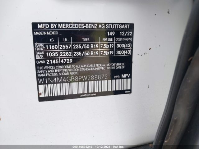 W1N4M4GB8PW288872 Mercedes-Benz GLB 250