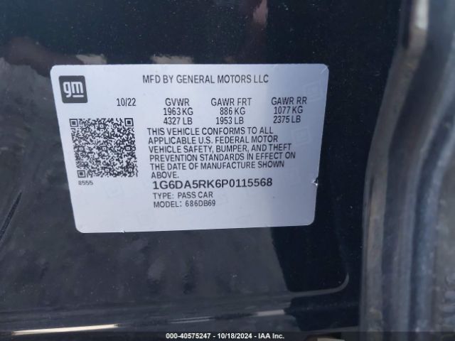 1G6DA5RK6P0115568 Cadillac Ct4 Luxury