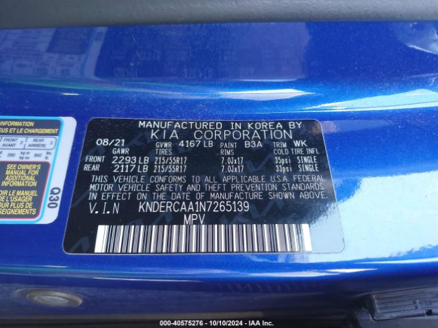 KNDERCAA1N7265139 KIA SELTOS EX
