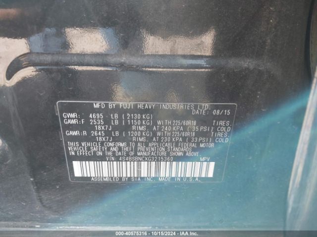4S4BSBNCXG3215360 Subaru Outback 2.5i Limited