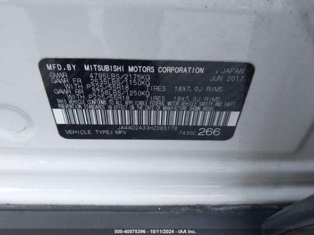 2017 MITSUBISHI OUTLANDER JA4AD2A33HZ065178 Photo 8