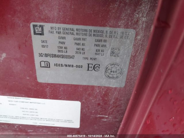 3G1BF6SM4HS600947 Chevrolet Cruze Premier Auto