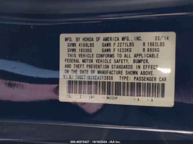 1HGCT1B3XEA013956 Honda Accord Lx-s