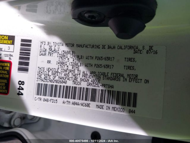 3TMAZ5CN0GM026040 Toyota Tacoma Trd Sport