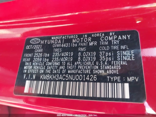 Hyundai KONA N 2022 KM8KH3AC5NU001426 Image 9