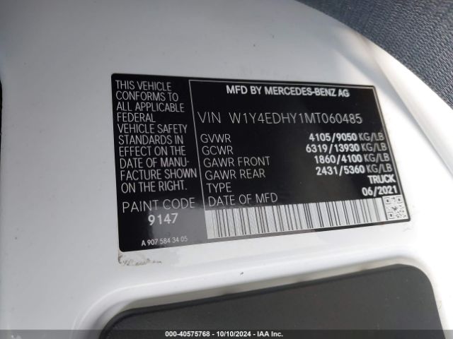 W1Y4EDHY1MT060485 Mercedes-Benz Sprinter 2500 High Roof V6