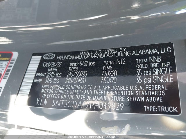 Hyundai Santa Cruz Night 2023 5NTJCDAF7PH049829 Image 8