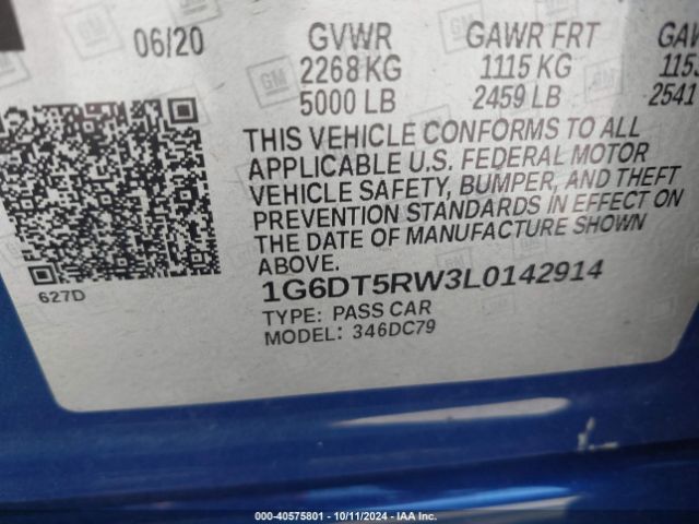 1G6DT5RW3L0142914 Cadillac Ct5 Premium Luxury