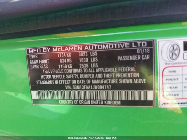 2018 MCLAREN 570S SBM13FAA1JW004747 Photo 8