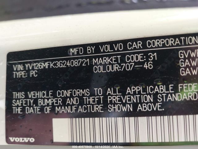YV126MFK3G2408721 Volvo S60 T5 Drive-e Premier