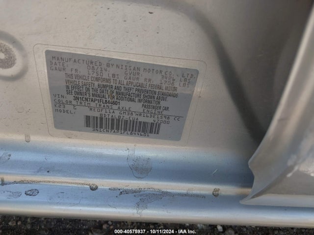 Nissan Versa 1.6 Sv 2015 3N1CN7AP1FL844601 Image 9
