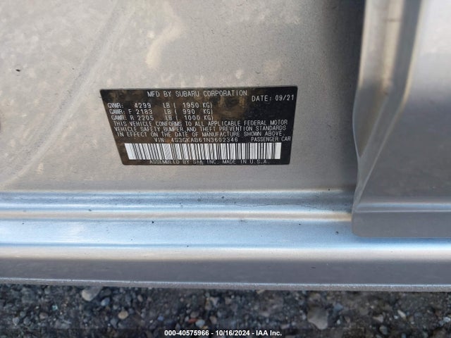 Subaru Impreza Base 2022 4S3GKAB61N3602346 Image 9