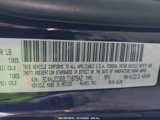 3C4NJCCB2LT187542 Jeep Compass Limited Fwd