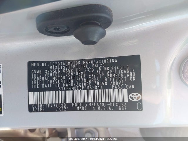 Toyota COROLLA LE 2023 5YFB4MDE8PP059811 Image 9
