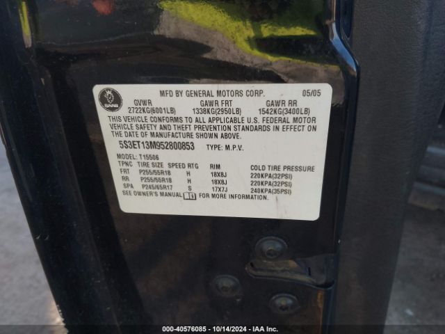 2005 SAAB 9-7X 5S3ET13M952800853 Photo 8