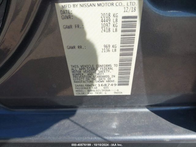 1N4BL4BW7KC168749 Nissan Altima 2.5 S