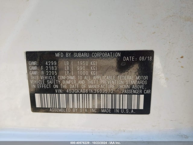 4S3GKAB61K3603573 Subaru Impreza 2.0i