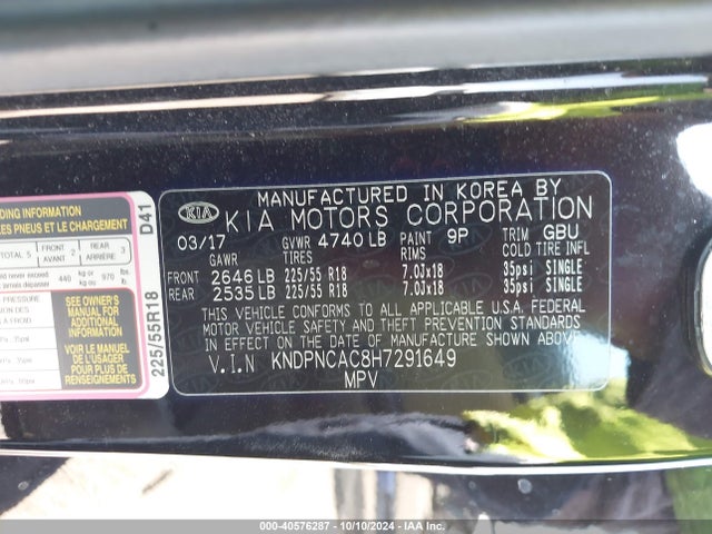 KIA Sportage Ex 2017 KNDPNCAC8H7291649 Image 9