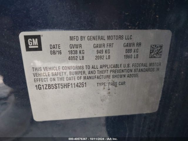1G1ZB5ST5HF114261 Chevrolet MALIBU LS