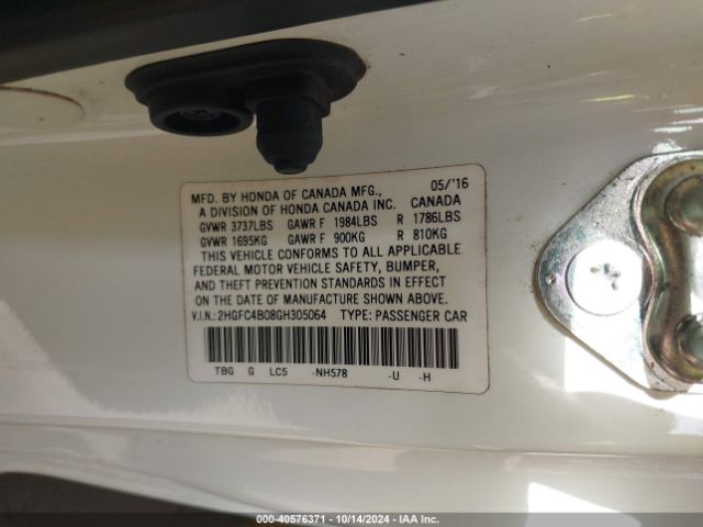 2HGFC4B08GH305064 Honda Civic Lx-p