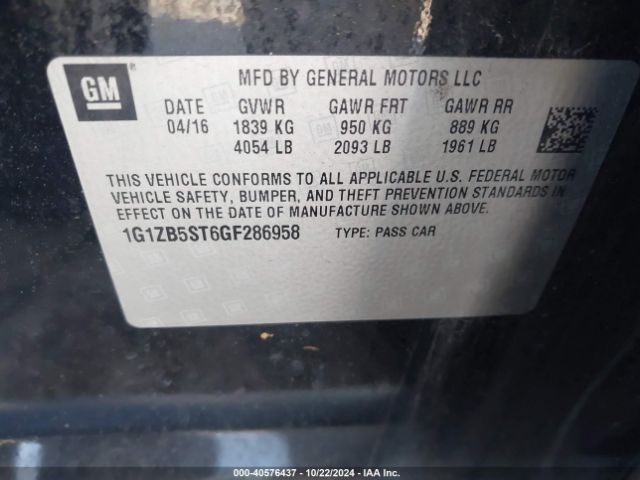 1G1ZB5ST6GF286958 Chevrolet MALIBU LS