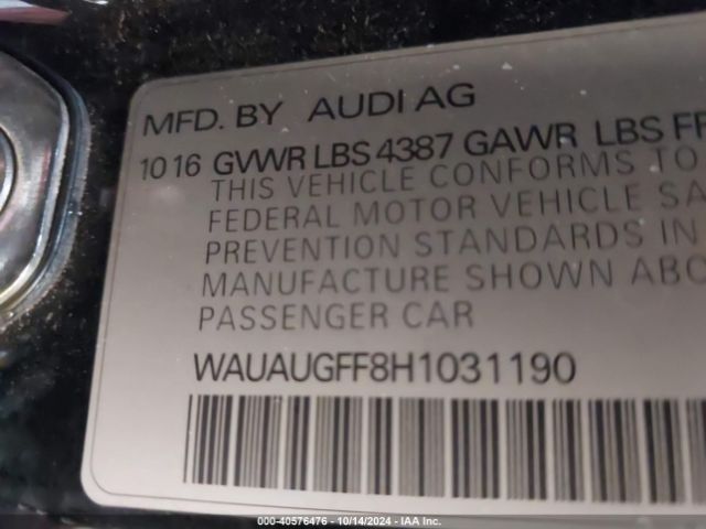 WAUAUGFF8H1031190 Audi A3 2.0t Premium