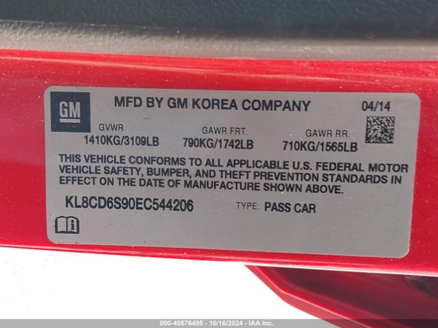 KL8CD6S90EC544206 Chevrolet Spark 1lt Auto