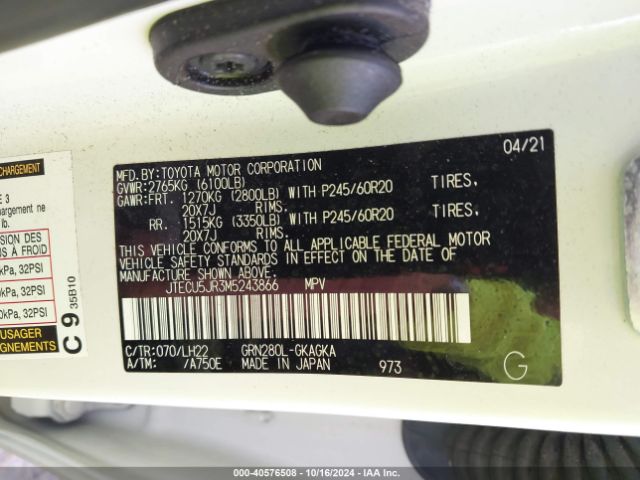JTECU5JR3M5243866 Toyota 4runner Nightshade Special Edition