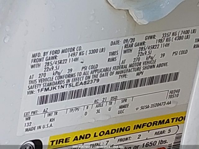 Ford Expedition King Ranch Max 2020 1FMJK1NT5LEA82379 Image 9