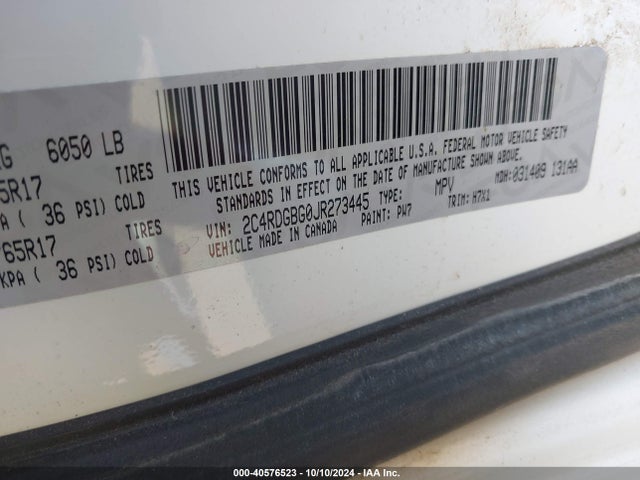 Dodge Grand Caravan Se 2018 2C4RDGBG0JR273445 Image 9