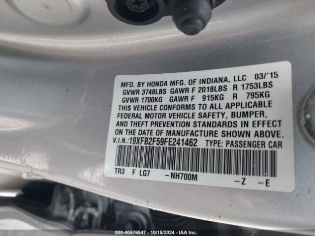 19XFB2F59FE241462 Honda Civic Lx