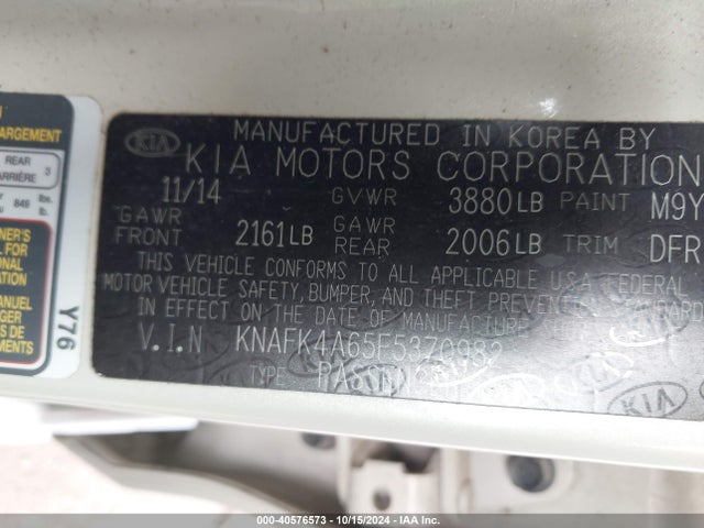 KIA FORTE LX 2015 KNAFK4A65F5370982 Image 9