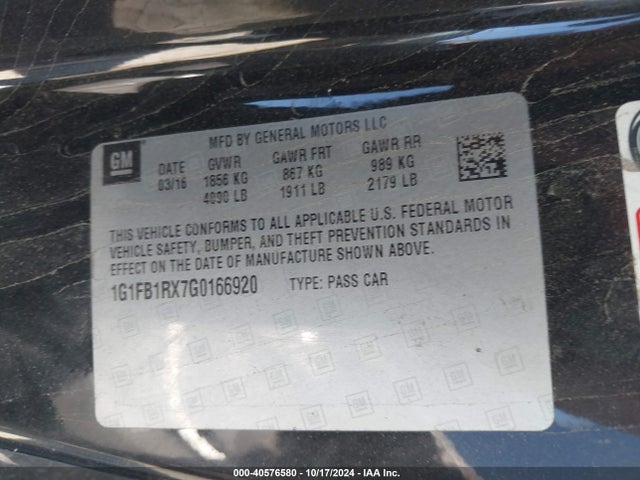 Chevrolet Camaro 1lt 2016 1G1FB1RX7G0166920 Image 9