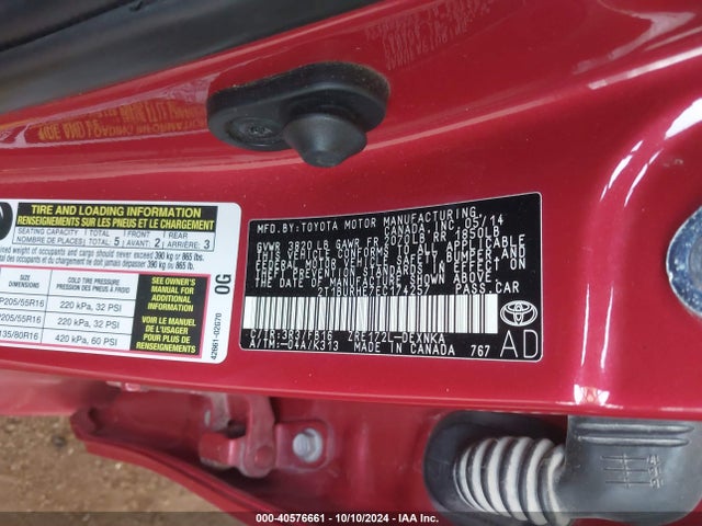Toyota COROLLA LE 2014 2T1BURHE7EC174257 Image 9