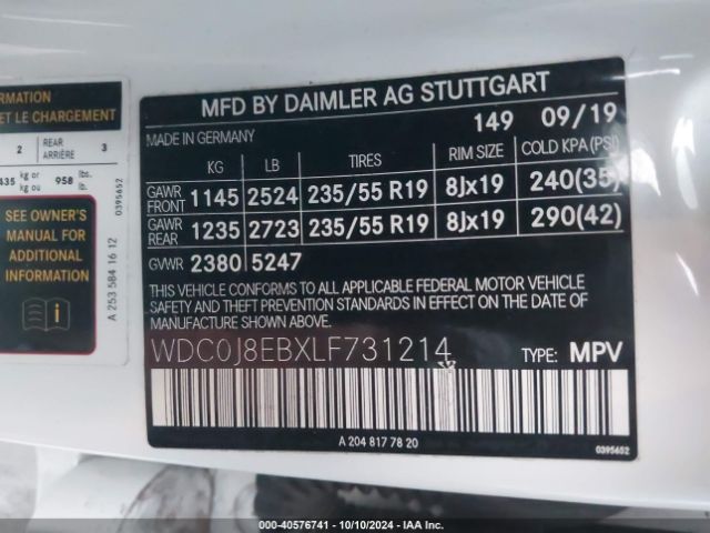 WDC0J8EBXLF731214 Mercedes-Benz Glc 300 Coupe 4matic
