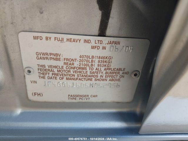 2005 SAAB 9-2X JF4GG61605H052956 Photo 8
