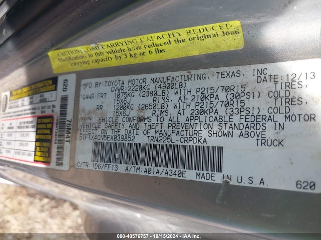 5TFTX4CN5EX039852 Toyota Tacoma