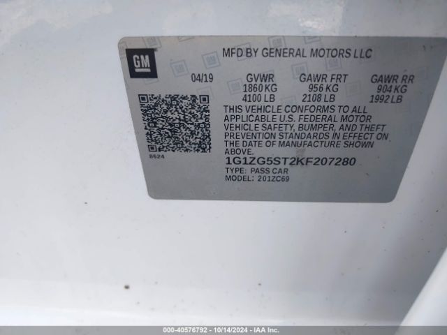 1G1ZG5ST2KF207280 Chevrolet MALIBU RS