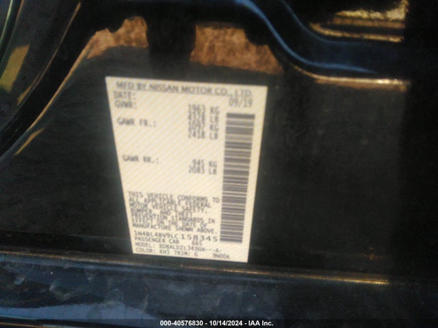 Nissan Altima S Fwd 2020 1N4BL4BV9LC158345 Image 9