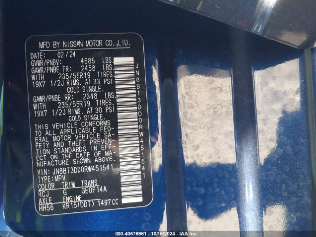 JN8BT3DD0RW451541 Nissan Rogue Platinum Intelligent Awd
