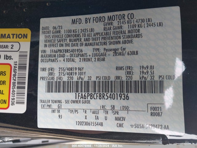 Ford Mustang Gt Premium 2024 1FA6P8CF8R5401936 Image 9